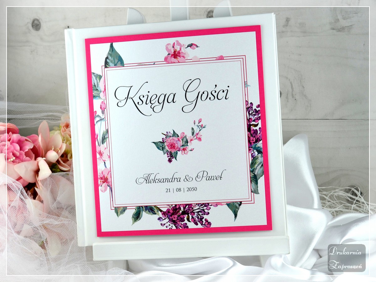 KSIĘGA GOŚCI CELESTE - KWIATOWA, z motywami roślinnymi - DRUKARNIA ZAPROSZEŃ