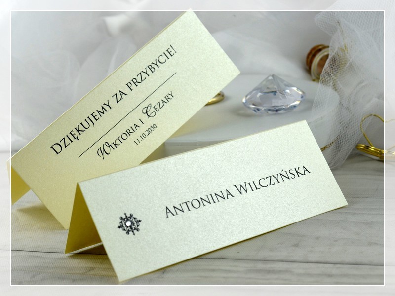 Winietki Astoria - eleganckie z cyrkonią, Drukarnia Zaproszeń