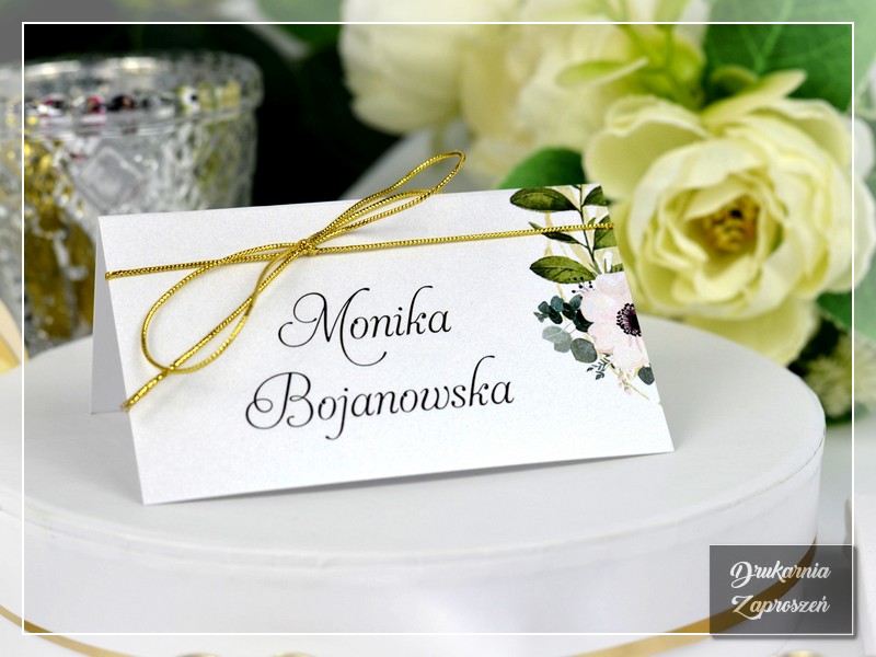 Winietki CAROLINE - botaniczne z motywami roślinnymi - DRUKARNIA ZAPROSZEŃ