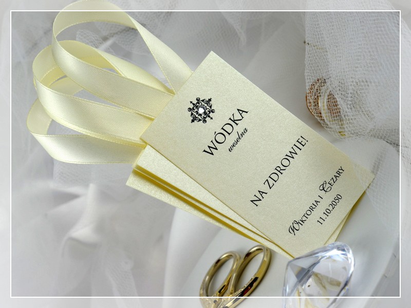 Zawieszki na alkohol Astoria - eleganckie z cyrkonią, Drukarnia Zaproszeń