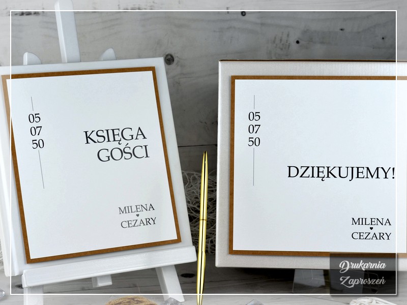 Księga gości i pudełko na koperty EKO LOVE - ekologiczne, rustykalne, kraftowe, dwuwarstwowe - DRUKARNIA ZAPROSZEŃ