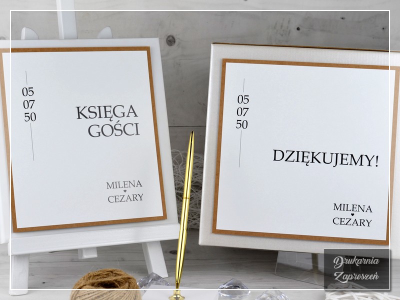 Księga gości i pudełko na koperty EKO LOVE - ekologiczne, rustykalne, kraftowe, dwuwarstwowe - DRUKARNIA ZAPROSZEŃ