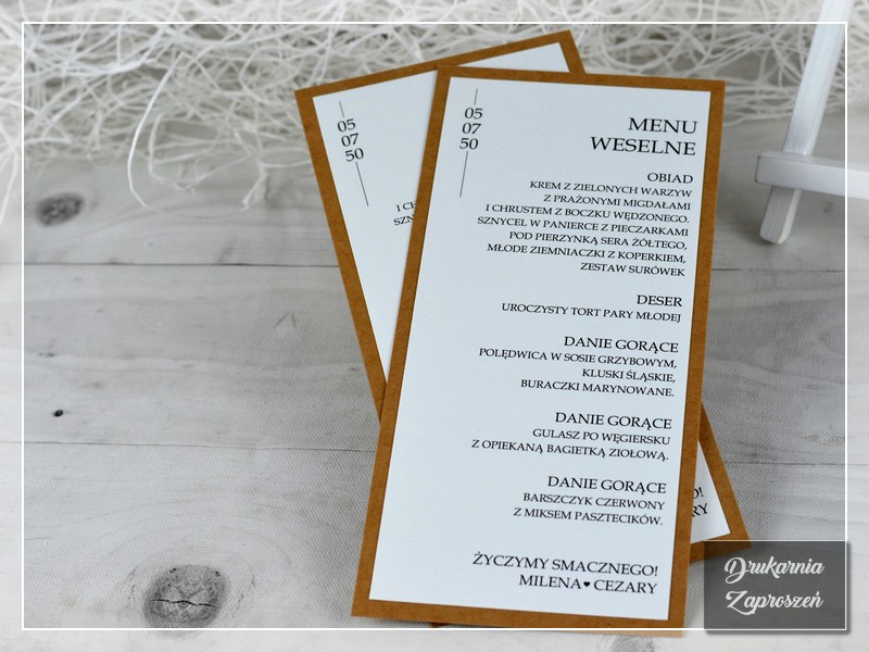 Menu weselne EKO LOVE - DRUKARNIA ZAPROSZEŃ