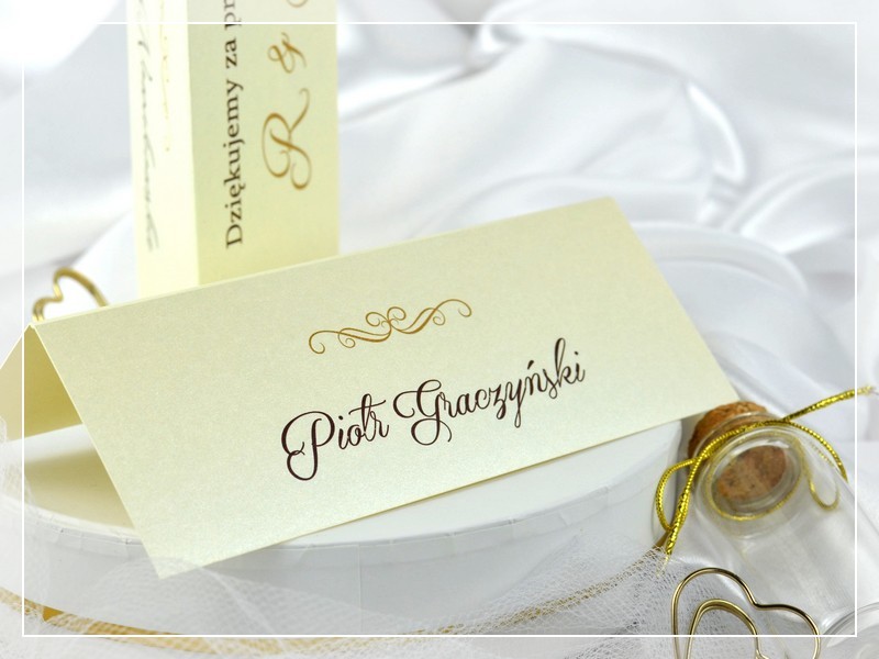 Winietki DELIA - eleganckie duże perłowe winietki DRUKARNIA ZAPROSZEŃ