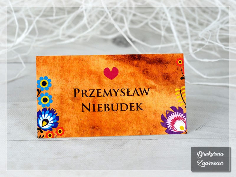 Winietki FOLK 2 - ludowe, folkowe, rustykalne - DRUKARNIA ZAPROSZEŃ