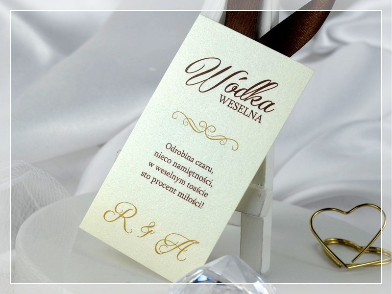zawieszki na alkohol DELIA - eleganckie perłowe zawieszki na wódkę - DRUKARNIA ZAPROSZEŃ