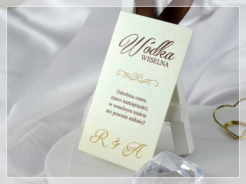 zawieszki na alkohol DELIA - eleganckie perłowe zawieszki na wódkę - DRUKARNIA ZAPROSZEŃ