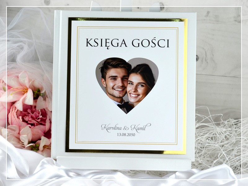 Księga gości FOTO 4 - romantyczna księga gości ze zdjęciem, DRUKARNIA ZAPROSZEŃ