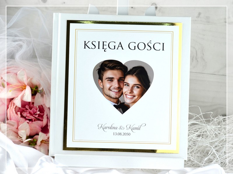 Księga gości FOTO 4 - romantyczna księga gości ze zdjęciem, DRUKARNIA ZAPROSZEŃ