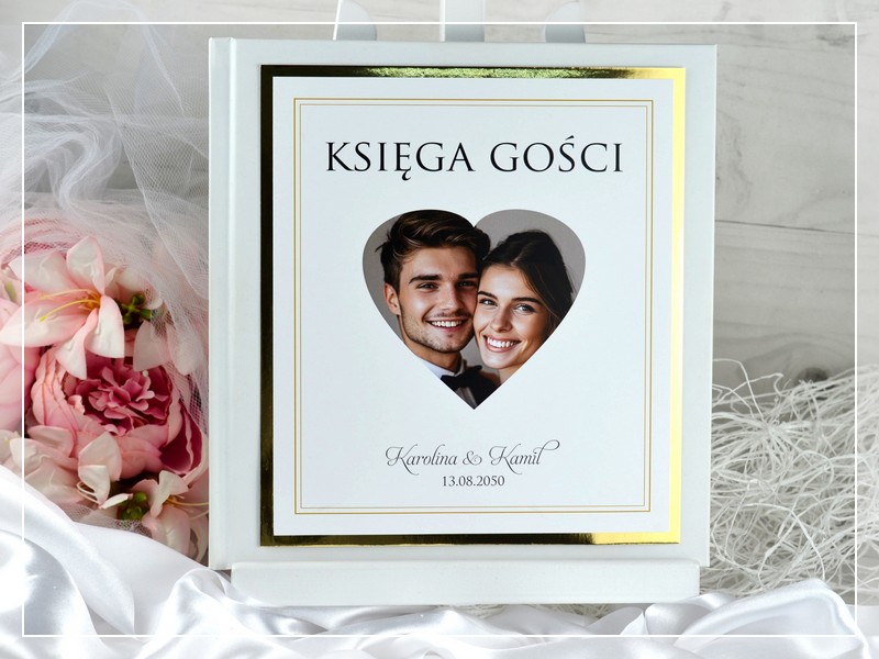 Księga gości FOTO 4 - romantyczna księga gości ze zdjęciem, DRUKARNIA ZAPROSZEŃ