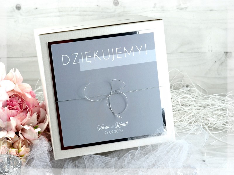 Pudełko na koperty FOTO 2 - nowoczesne pudełko na koperty z możliwością dodania zdjęcia młodej pary, DRUKARNIA ZAPROSZEŃ