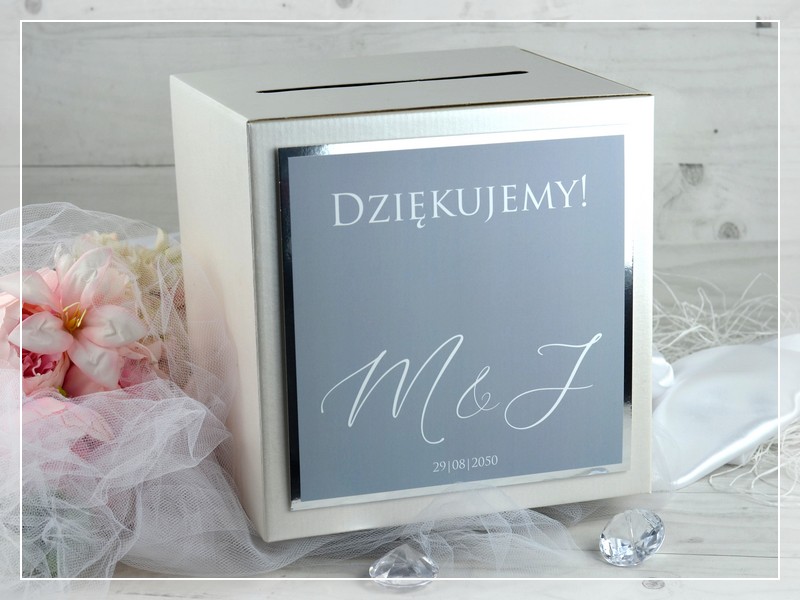 Pudełko na koperty FOTO 3 - nowoczesne pudełko na koperty z możliwością dodania zdjęcia młodej pary, DRUKARNIA ZAPROSZEŃ