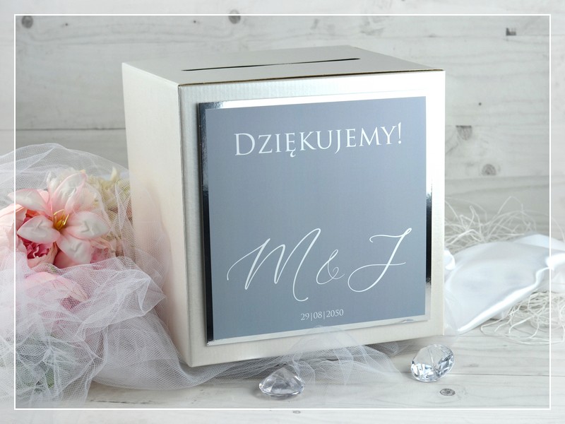 Pudełko na koperty FOTO 3 - nowoczesne pudełko na koperty z możliwością dodania zdjęcia młodej pary, DRUKARNIA ZAPROSZEŃ