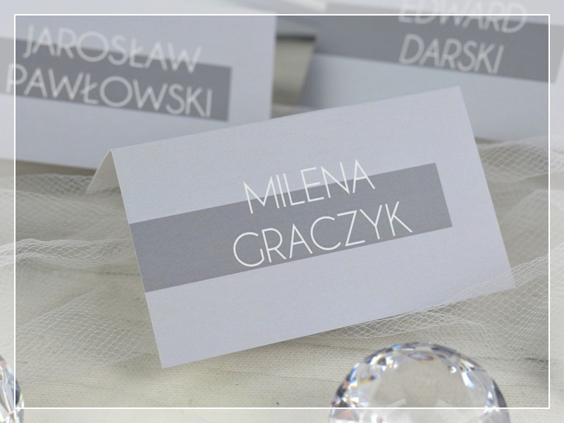 Winietki FOTO 2 - nowoczesne winietki z możliwością dodania zdjęcia młodej pary na odwrocie, DRUKARNIA ZAPROSZEŃ