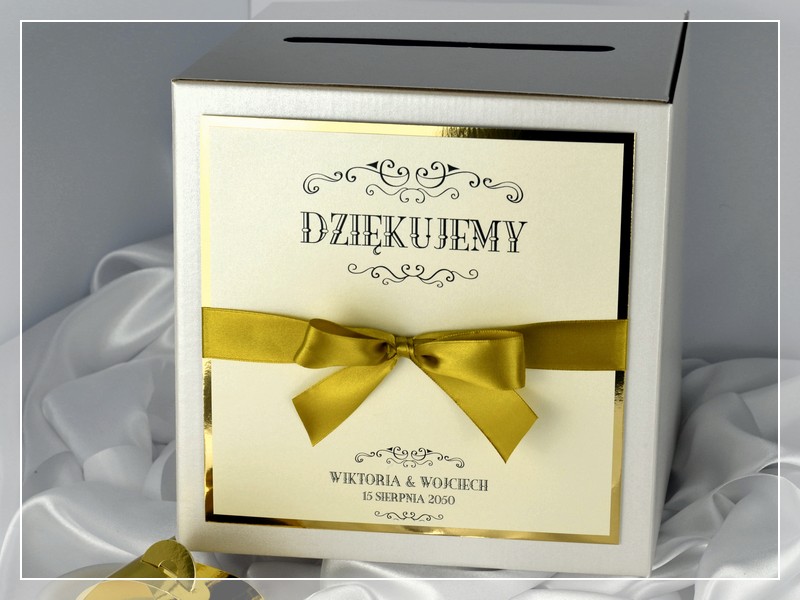 Pudełko na koperty LILIANA - eleganckie pudełko na życzenia ślubne, Drukarnia Zaproszeń