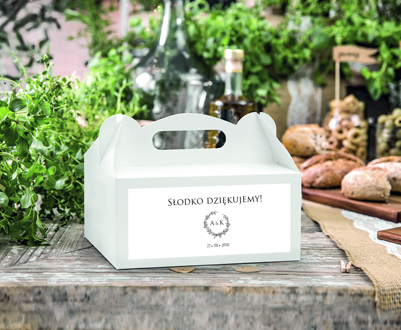 Personalizowane pudełka na ciasto Eleganza Drukarnia Zaproszeń