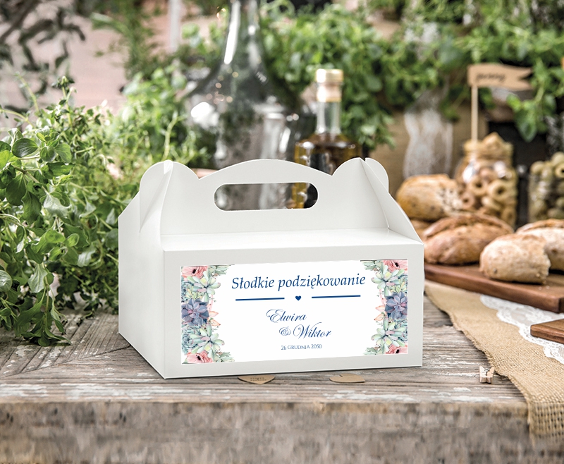Personalizowane pudełka na ciasto Elwira Drukarnia Zaproszeń