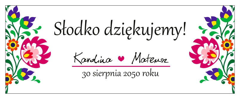 Personalizowane pudełka na ciasto Folk 4 Drukarnia Zaproszeń