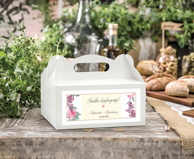 Personalizowane pudełka na ciasto Julia Drukarnia Zaproszeń