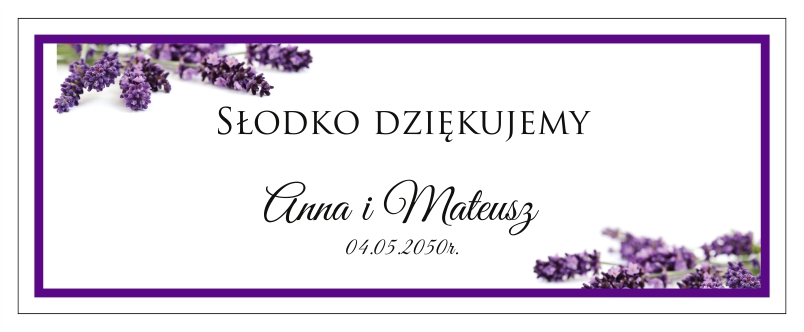 Personalizowane pudełka na ciasto Lavender Drukarnia Zaproszeń
