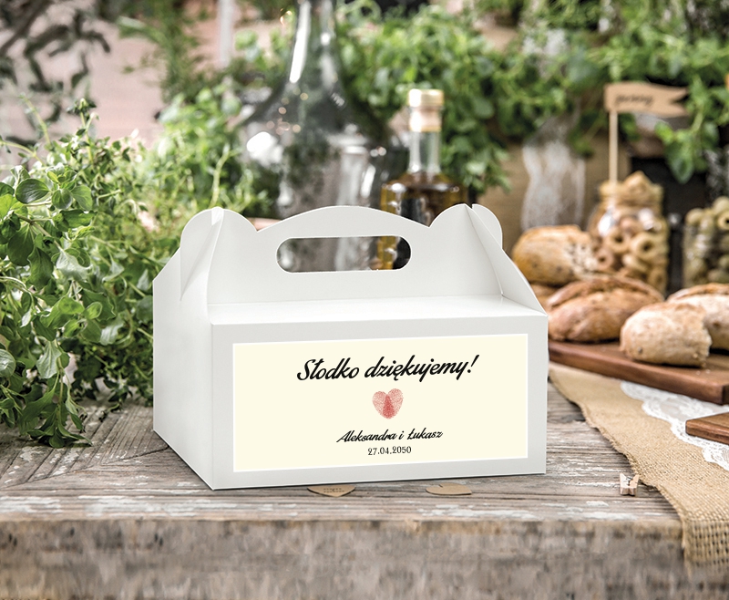 Personalizowane pudełka na ciasto Odetta Drukarnia Zaproszeń